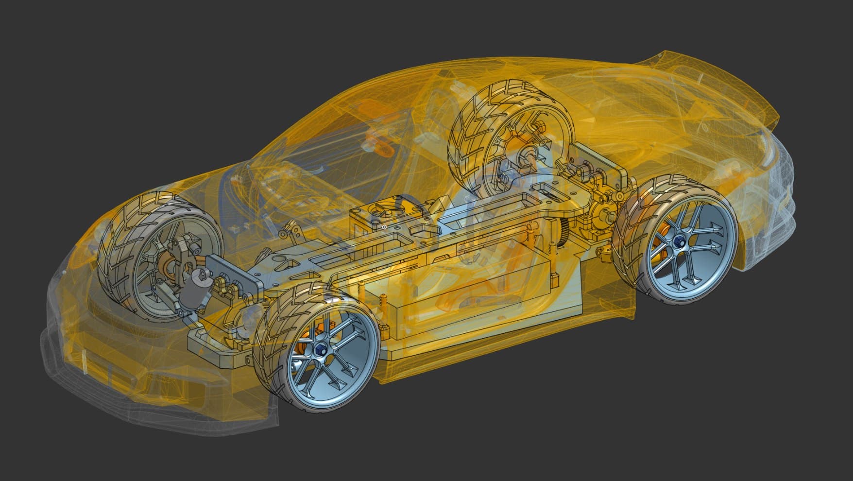 CAD-Darstellung eines technischen 3D-Modells